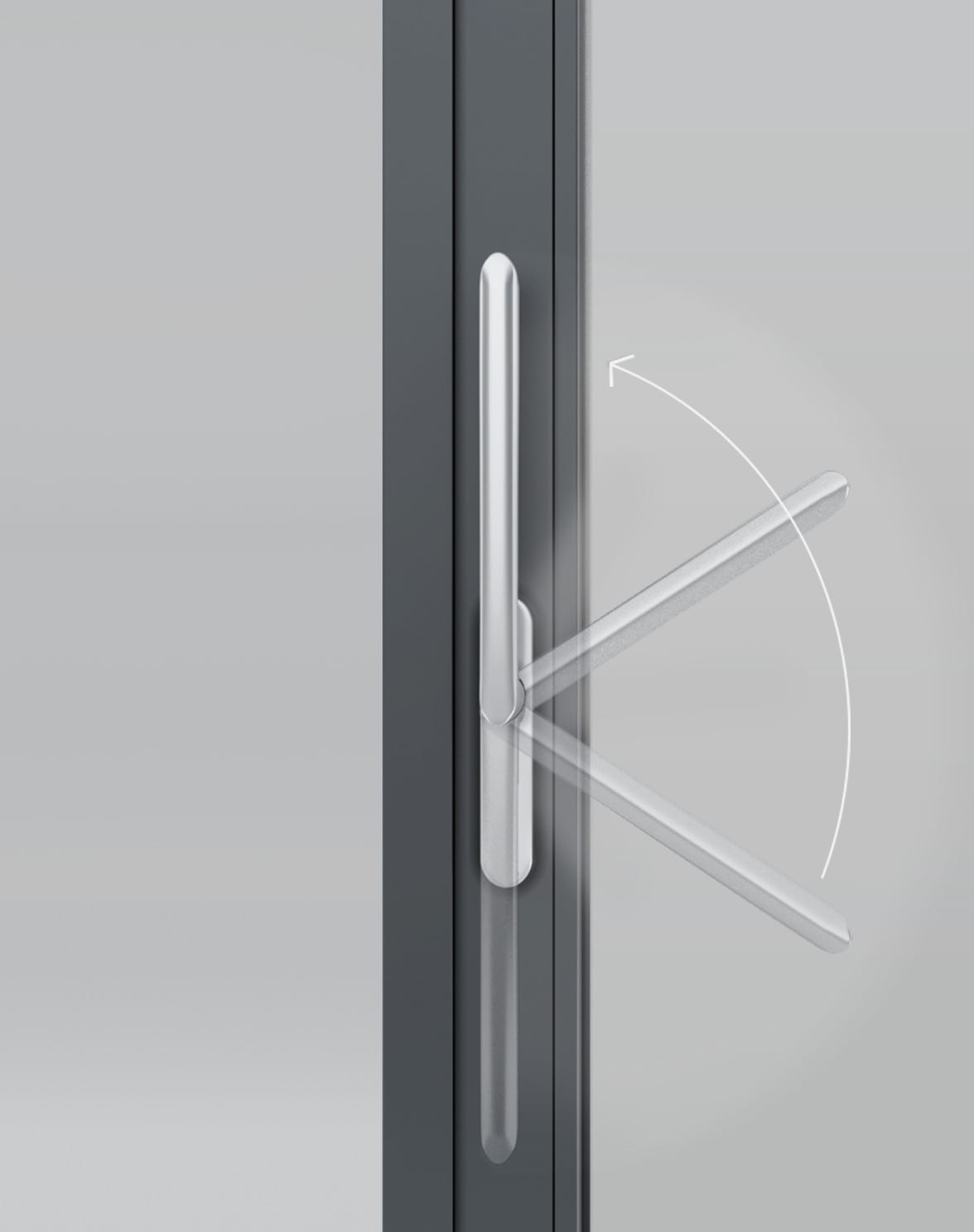 Close-up of an Alumalco lift-and-slide door handle